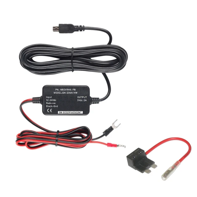 XMSJSIY Dash Cam Hardwire Kit USB Type-C Adapter Micro/Mini USB Hardwire Kit Auto Dash Cam Charger Netsnoer 12V-24V naar 5V met 4 zekering Tap Kabel en Tool voor GPS Navigator Radar Detector