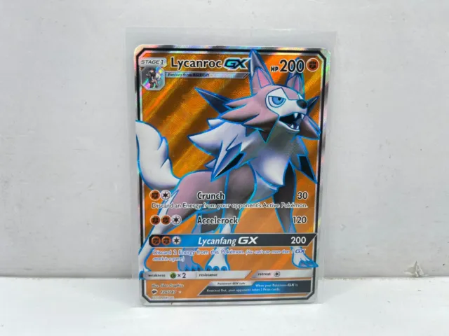 Pokemon Card - Lycanroc GX 136/147 - SM Burning Shadows NM Full Art Ultra Rare