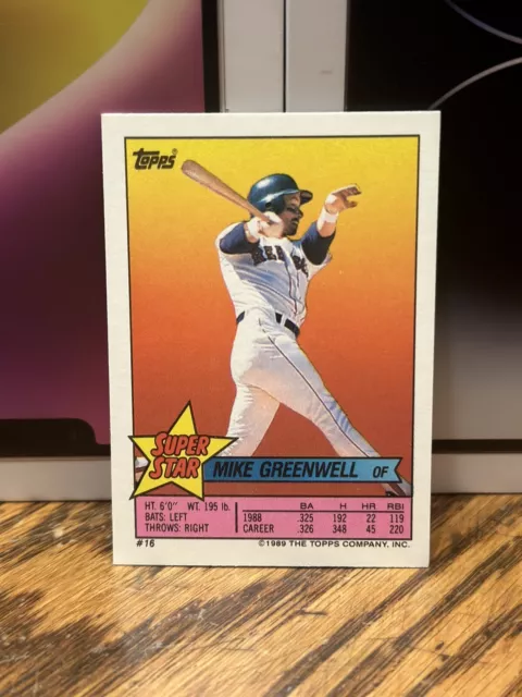 1989 Topps Super Star Sticker Back Max Greenwell