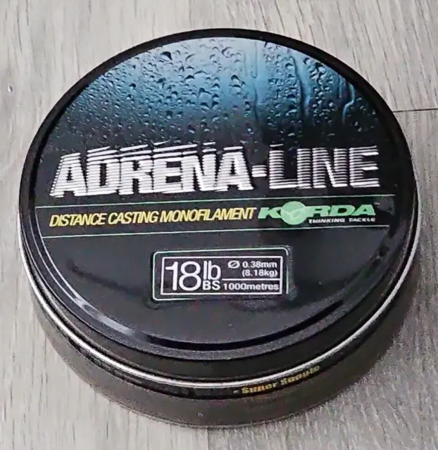 KORDA : ADRENA-LINE Subline Carp Fishing Line 18lb 1000M with Tin
