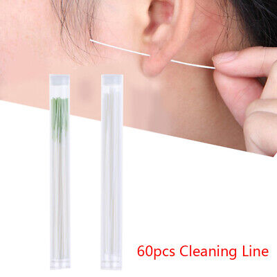 60 piezas Pendientes Limpiador de agujeros Desinfección Cables para los oídos Línea de limpieza de agujeros Pierc BF