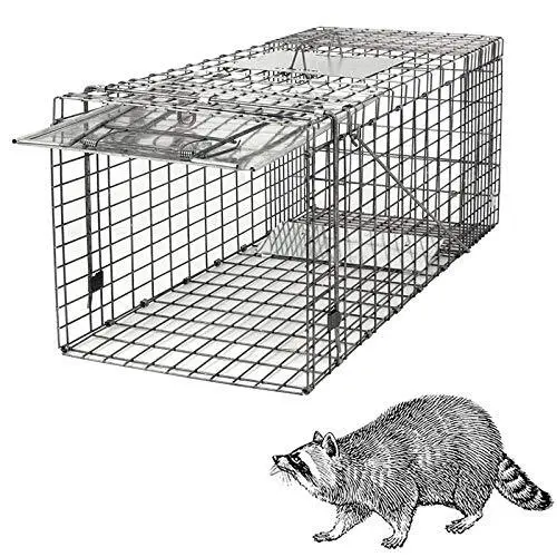 32" x 12.5" Release Rodent Cage Silver Cage for Opossum, Skunk, Chipmunks