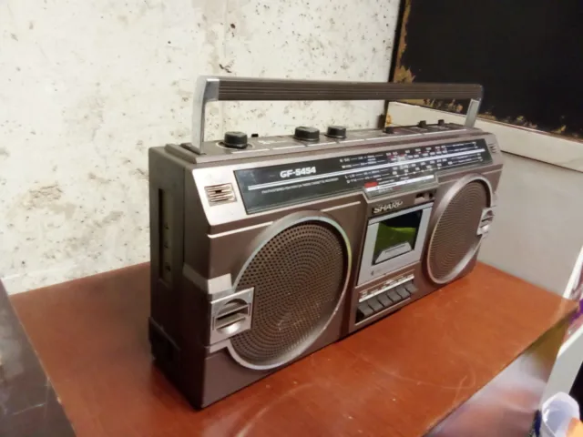 Boombox Guettoblaster Sharp GF 5454 HB Marron Radio Cassette Vintage Rétro