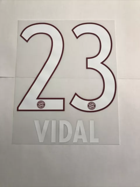 FC Bayern München Aufdruck 23 Vidal Neu Für Erw. Trikots