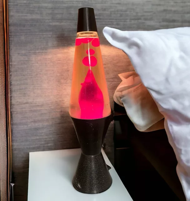 VTG 1989 Original Lava Lite Lava Lamp Black Base Red Wax Mood Enhancing Ambiance