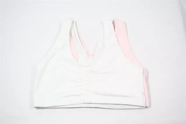 915B1 Barely There X570 Cotton Active Racerback Bra MD Light Pink/White (NWD)