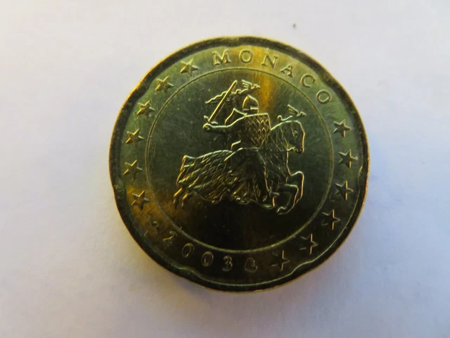 PIECE 20 CENTIMES Euros Monaco 2003 Rare En Tres Bon Etat EUR 19,00
