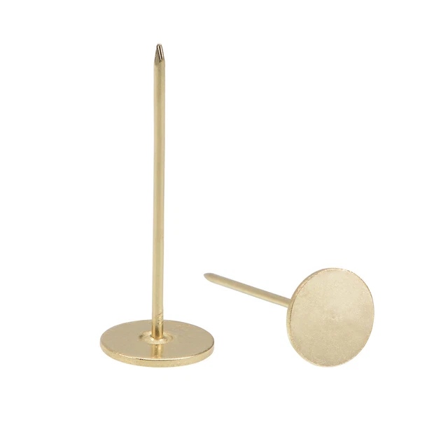 Upholstery Nails Tacks 18mmx50mm Flat Head Furniture Nails Gold Tone 40 Pcs