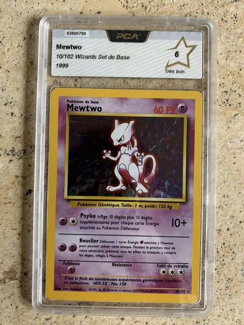 Carte Pokemon Mewtwo 10/102 - Holo - Set de Base Wizards - PCA 6 - FR