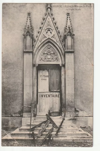 NANCY - Meurthe & Moselle - CPA 54 - Inventaire de l' Eglise Saint Fiacre Porte
