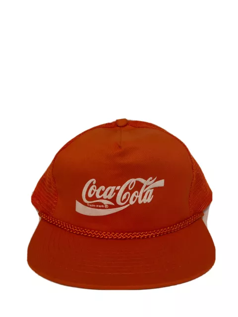 Vintage 80’s Puff Print Coca Cola Orange & White SnapBack Trucker Hat