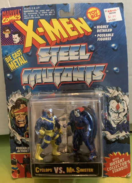 VTG NIB NOS Marvel X-Men Mutants CYCLOPS vs MR SIN Die Cast Metal Toy Biz Figure