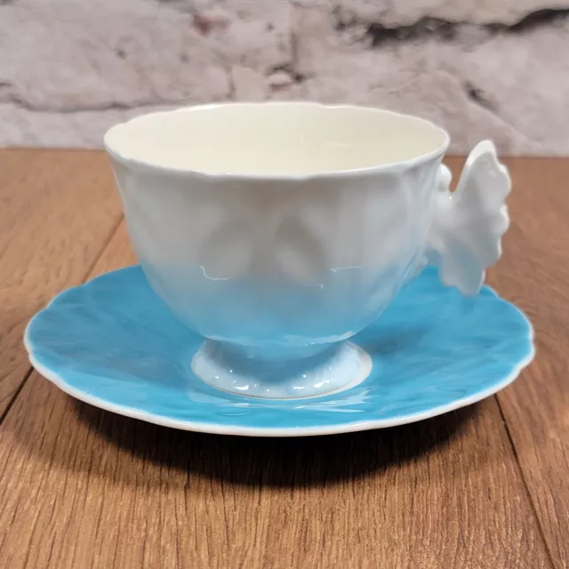 Aynsley Blue Butterfly Handle Teacup and Saucer. 76589 & 765788