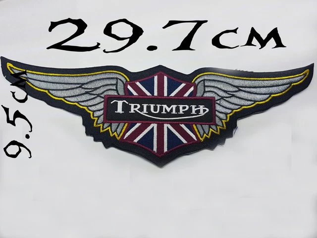 Triumph Style Motorcycles Biker Rocker badges Iron Sew On Embroidered Patches | UK