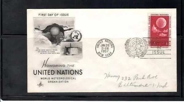 Lot# 4096 United Nations FDC Jan 28 1957