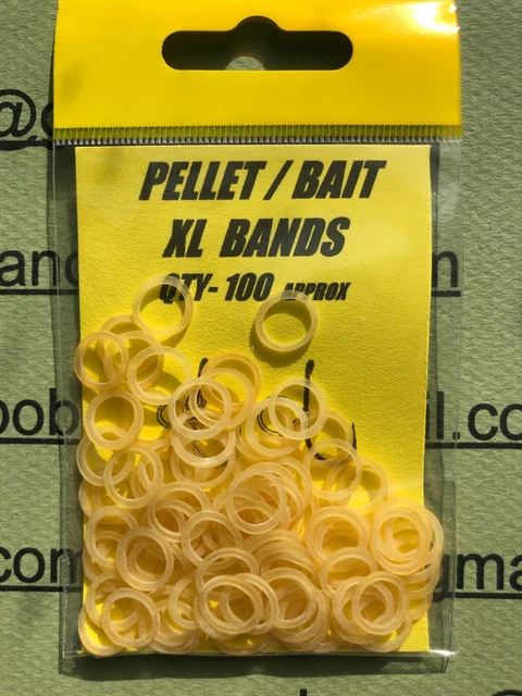 Approx. 100 Extra Large Clear Pellet Bands – X-Stretch For Match & Specimen Fishing (Free Postage)