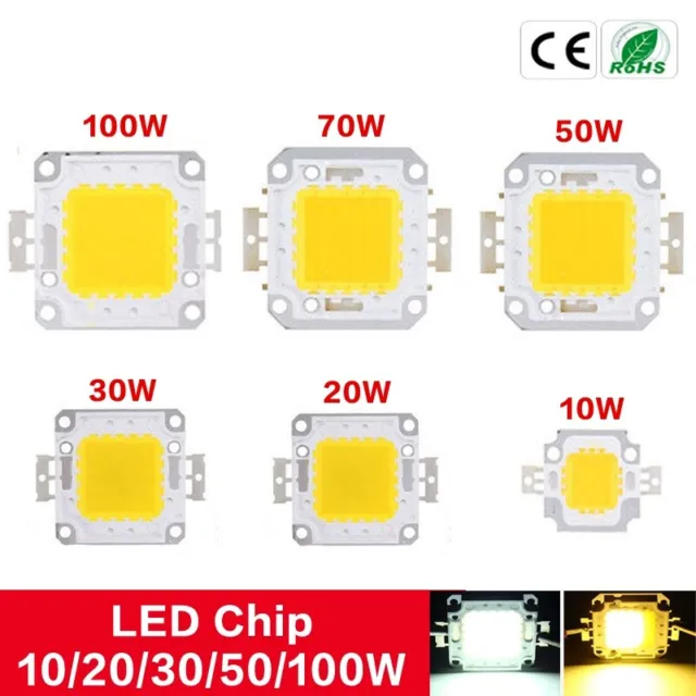 LED COB SMD Bulb Chip 10W 50W 100W  20W 30W 70W Lamp Light High Power DIY 12-36V