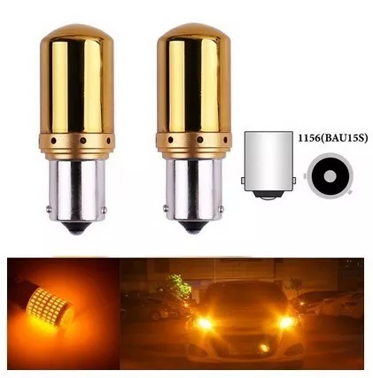 Ampoules LED 145SMD BAU15S PY21W Canbus Chrome Orange Clignotants pour Voiture