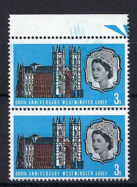 1966 WESTMINSTER ABBEY 3d DOCTOR BLADE / PRINTING ERROR & MISPERF