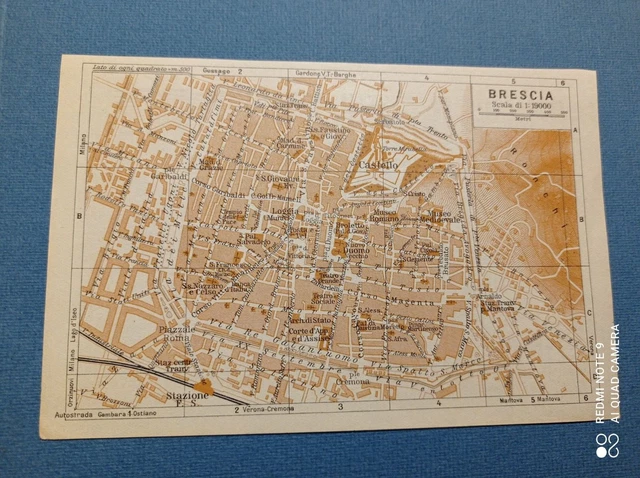 STAMPA ANTICA MAPPA PIANTA CARTA CITTA DI BRESCIA LOMBARDIA 1937 EUR 7 ...