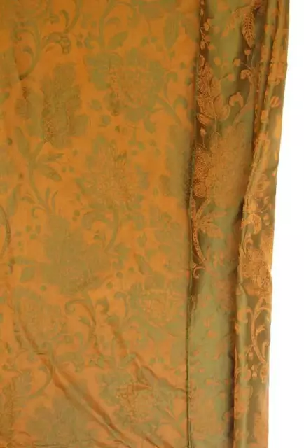 Bronze & Patina Fabric 100% Silk Damask Jacquard Drapery Fabric 55" Wide