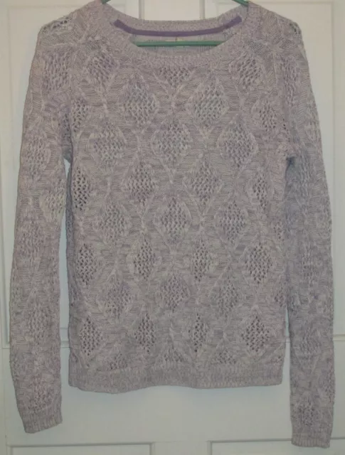 Sonoma Life + Style Purple Marled Cable Knit Pullover Long Sleeve Sweater Size S