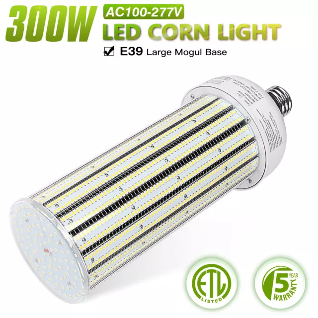 UL Commercial 300W Led Corn Light Bulb Replacing 1500WATTS MH/HPS E39 Mogul Base