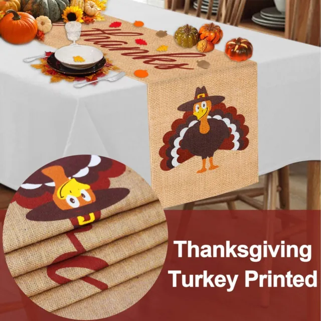 Thanks Giving Table Runner - 13 x 72 Inches - Rustic Thanks Table Gathering
