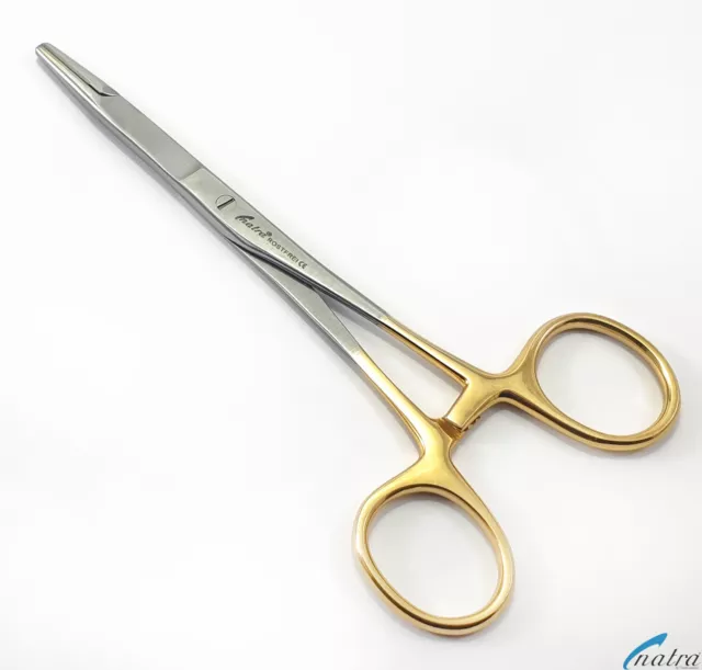 OLSEN Hegar Nadelhalter gerade 14 cm HARTMETALL TC gold chirurgisch Naht Nadel