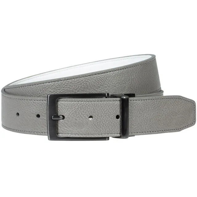 Nike Golf Men's Leather Reversible Stitch Belt Sz: 34 (Fits W32) Grey/White 308