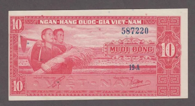 Vietnam South 10 Dong Banknote P-5 ND 1962 AUNC