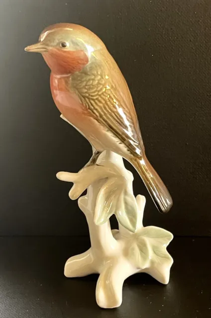 Vintage ENS Karl Ens Volkstedt Robin Bird Fine Porcelain Figurine Perfect!