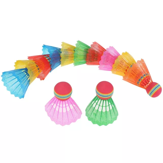 6Pcs Plastic Colorful Badminton Shuttlecocks Colorful Badminton Trainer