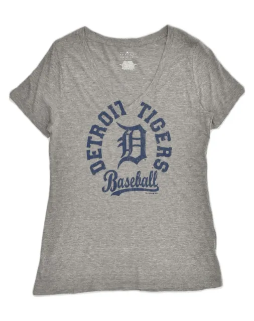MAJESTIC T-Shirt Damen Detroit Tigers Top UK 14 Large grau