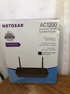 NEW - NETGEAR AC1200 Smart Wi-Fi Router with External Antennas (R6220-100NAS NEW