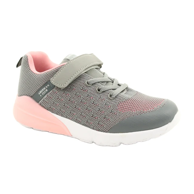 American Club Girls' Sport shoes with touch fastener RL11 Gray-Pink grey