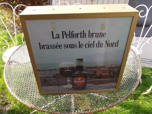 ANCIENNE VINTAGE ENSEIGNE publicitaire lumineuse de bistrot café bière