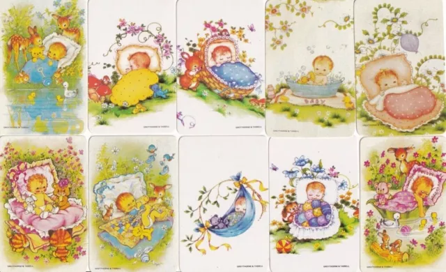 22 x ADORABLE RETRO BABIES SET SWAP PLAYING CARDS VINTAGE - 1970s