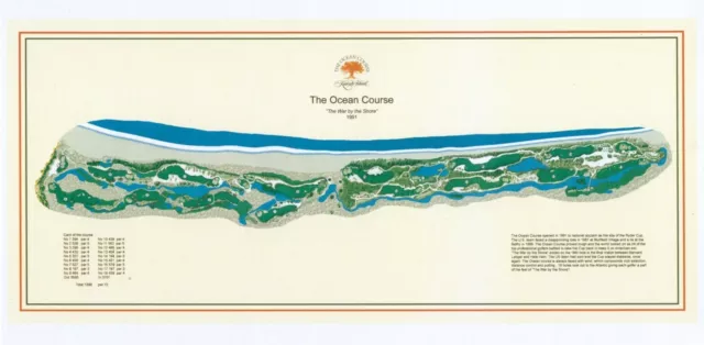 The Ocean Course @Kiawah - 1991 - Pete Dye - Vintage Golf Course Map