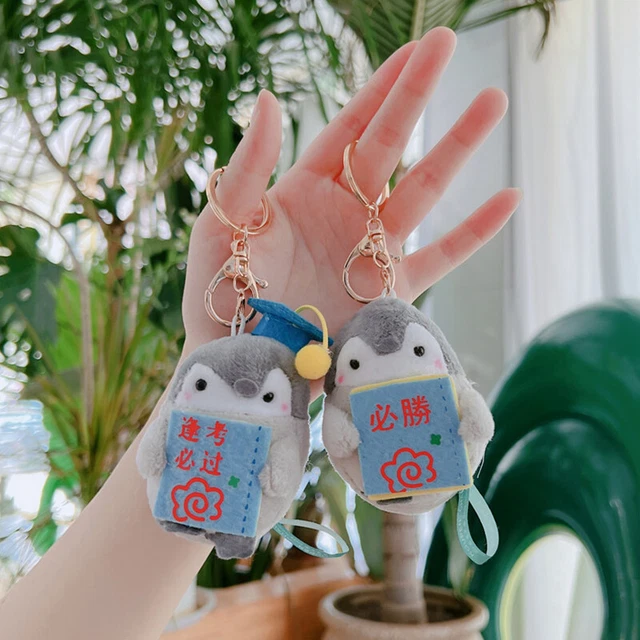 Cartoon Tourist Hat Penguin Keychain Cute Penguin Plush Key Ring Bag Pendant