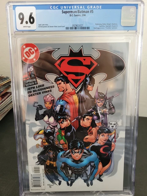 SUPERMAN BATMAN #5 CGC 9.6 GRADED 2004 DC COMICS JEFF LOEB! ED McGUINNESS ART