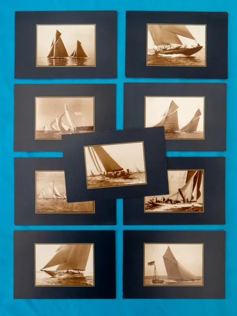 9 J CLASS RACING YACHT POSTCARDS BY BEKEN of COWES - EXCELLENT CONDITION