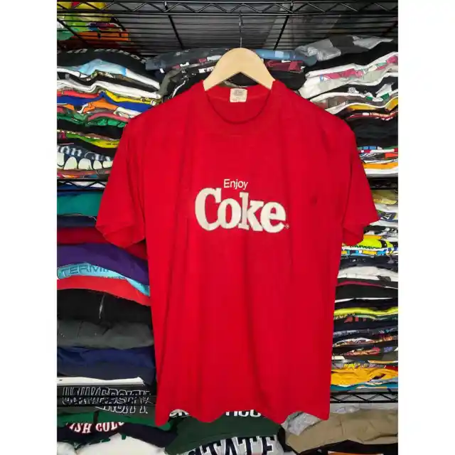 Vintage 80s Enjoy Coke Coca Cola Red Men’s XL Graphic T-Shirt