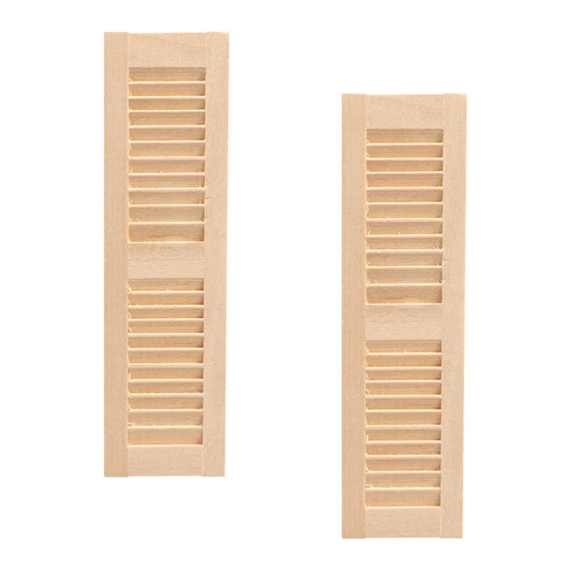2 piezas 1:12 Muebles Miniatura Madera Muebles Puerta Exterior Adorno para Pastel de Paisaje