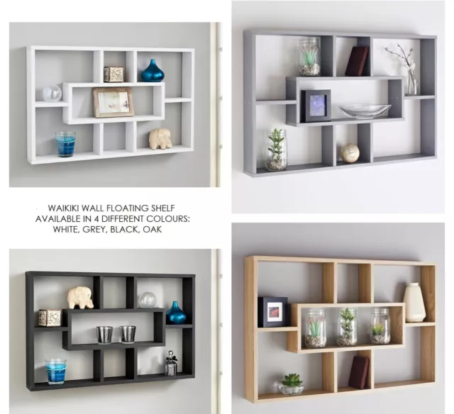 Stylish And Attractive Space Saving Multi-Compartment Wall Shelf Storage Unit