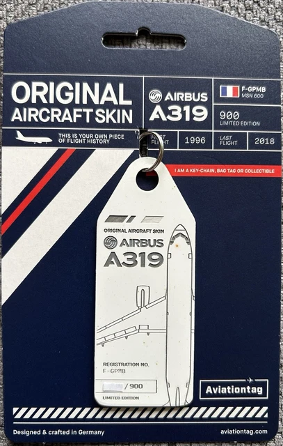 Air France Aviationtag A319-100 コンビ色 RARE** AVIATIONTAG : Air France : Airbus A319-100 : F-Gpmb