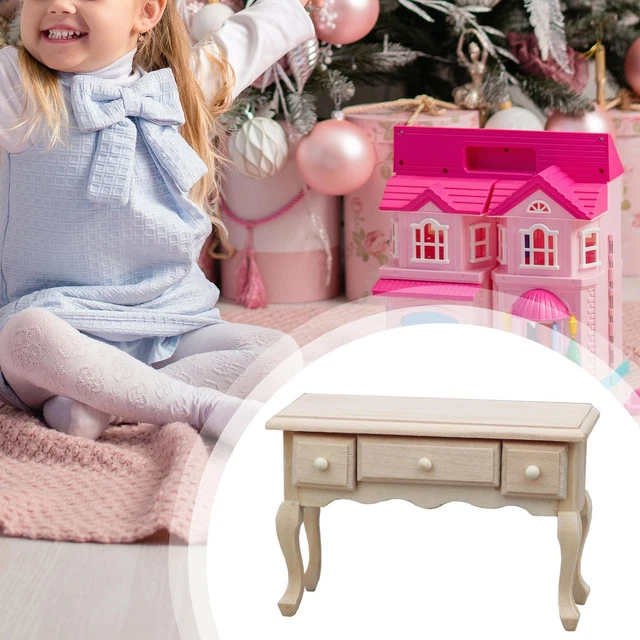 Table à Thé Miniature 1:6 En Bois - Pour Maison De Poupée, BJD, Blythe - Faite Main Et Peinte - Échelle 1/6
