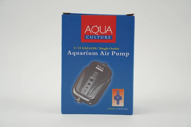 Aqua Culture 5-15 Gallon Single Outlet Aquarium Air Pump, With Check Valve