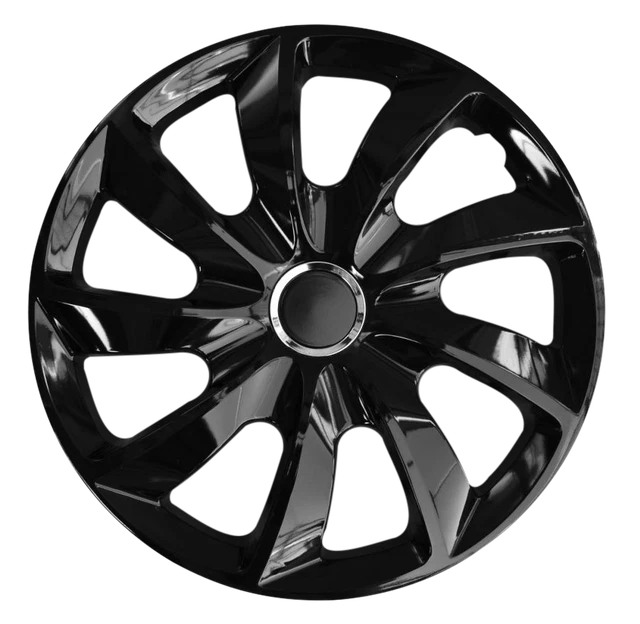 Copricerchi 14" Coprimozzo Scintilla Copri Plastica Set di 4 Neri Specifici R14 STGBL 3