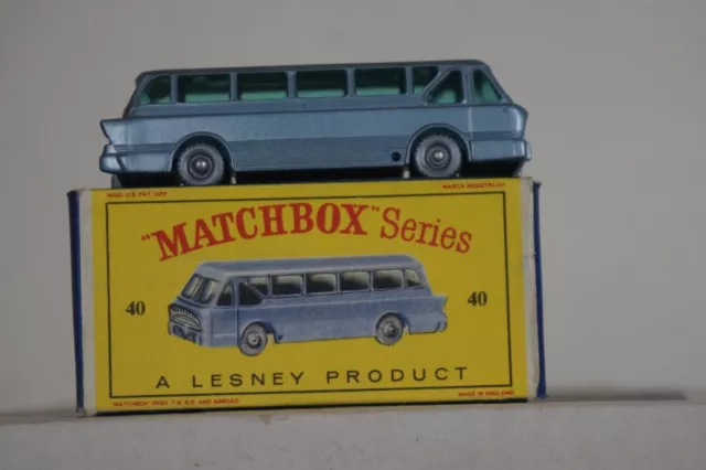 52) Matchbox Séries  N° 40 Bus Long Distance Coach  Lesney Neuf En Boite   1/64?